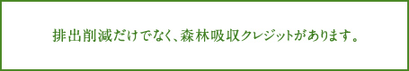 排出削減だけでなく、森林吸収クレジットがあります。