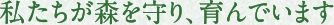 私たちが森を守り、育んでいます